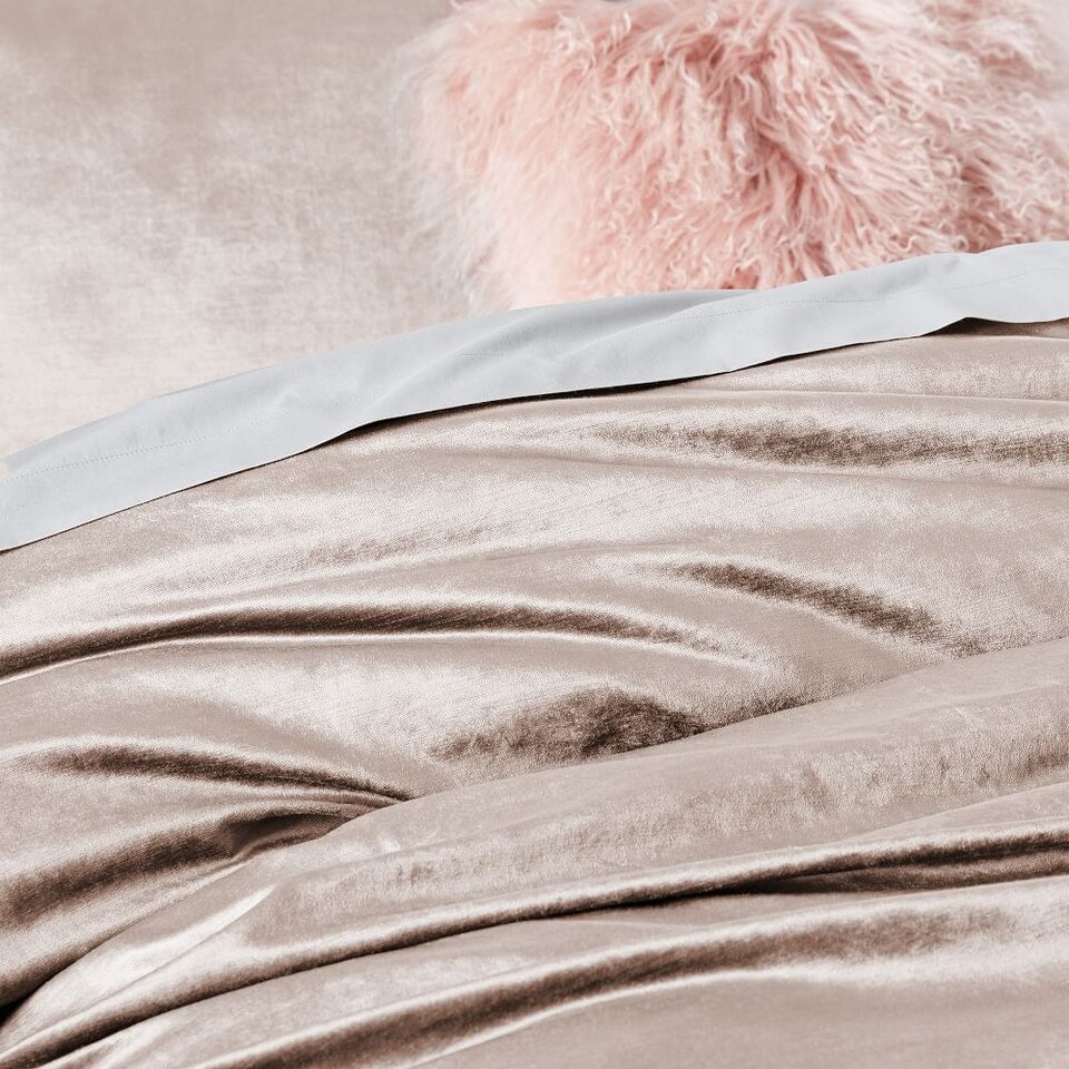 Washed Cotton Lustre Velvet Quilt Cover & Pillowcases West Elm Australia